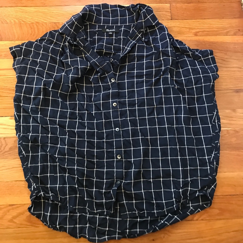 Madewell central shirt in blue windowpane